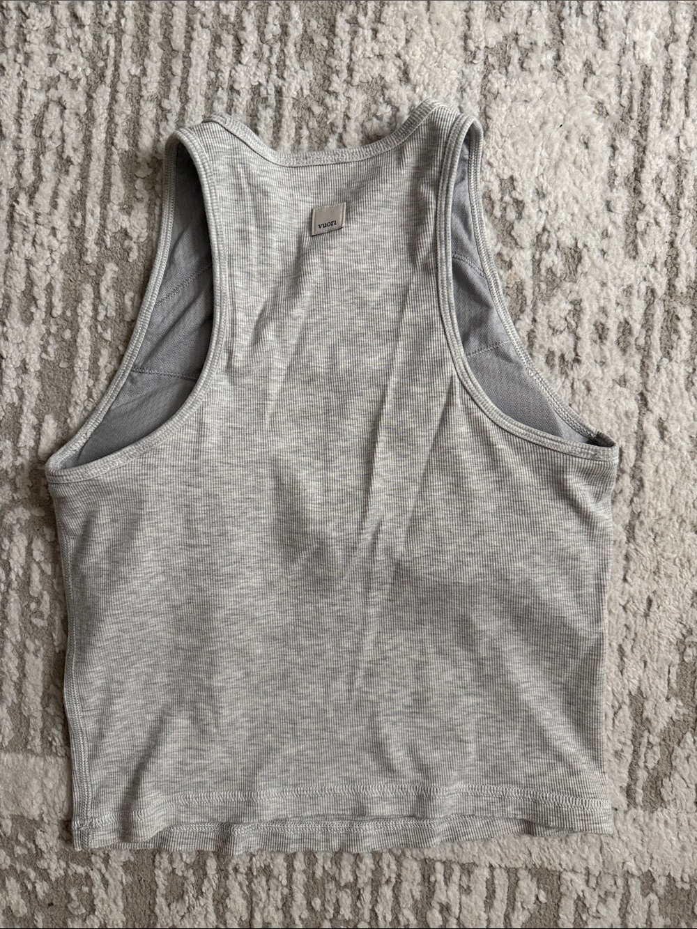 Vuori Women's Plyo Ribbed Tank - White Heather - Size Small